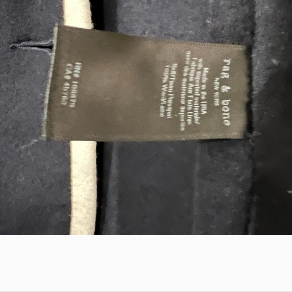 Rag & Bone Navy Blue with White Piping Wool Jacket - Picture 4 of 4